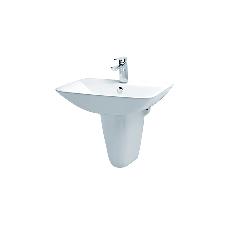 Chậu rửa Lavabo treo tường Caesar L2365 + Chân chậu ngắn P2443