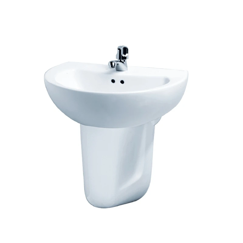 Chậu rửa Lavabo treo tường Caesar L2150 + Chân chậu ngắn P2441