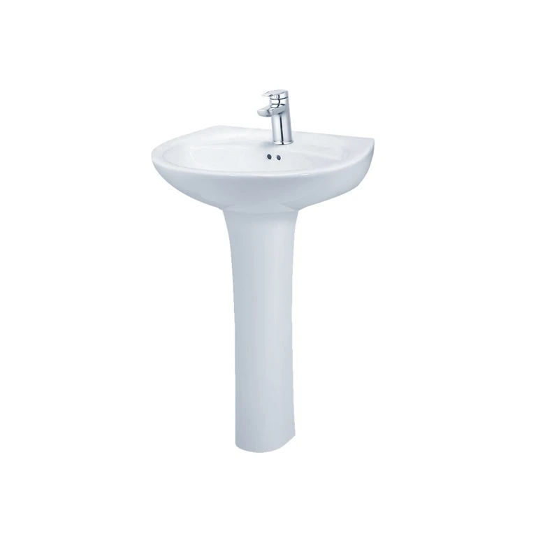 Chậu rửa Lavabo treo tường Caesar L2220 + Chân chậu dài P2445