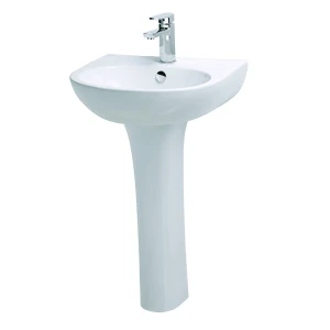 Chậu rửa Lavabo treo tường Caesar L2152 + Chân chậu dài P2445