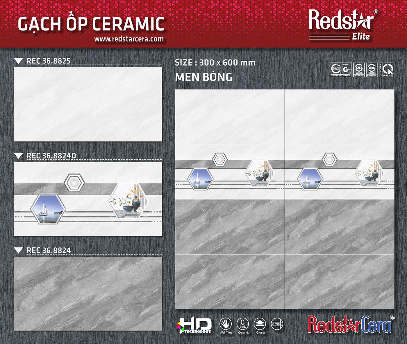 Gạch ốp tường 300x600 Redstar REC36.8824