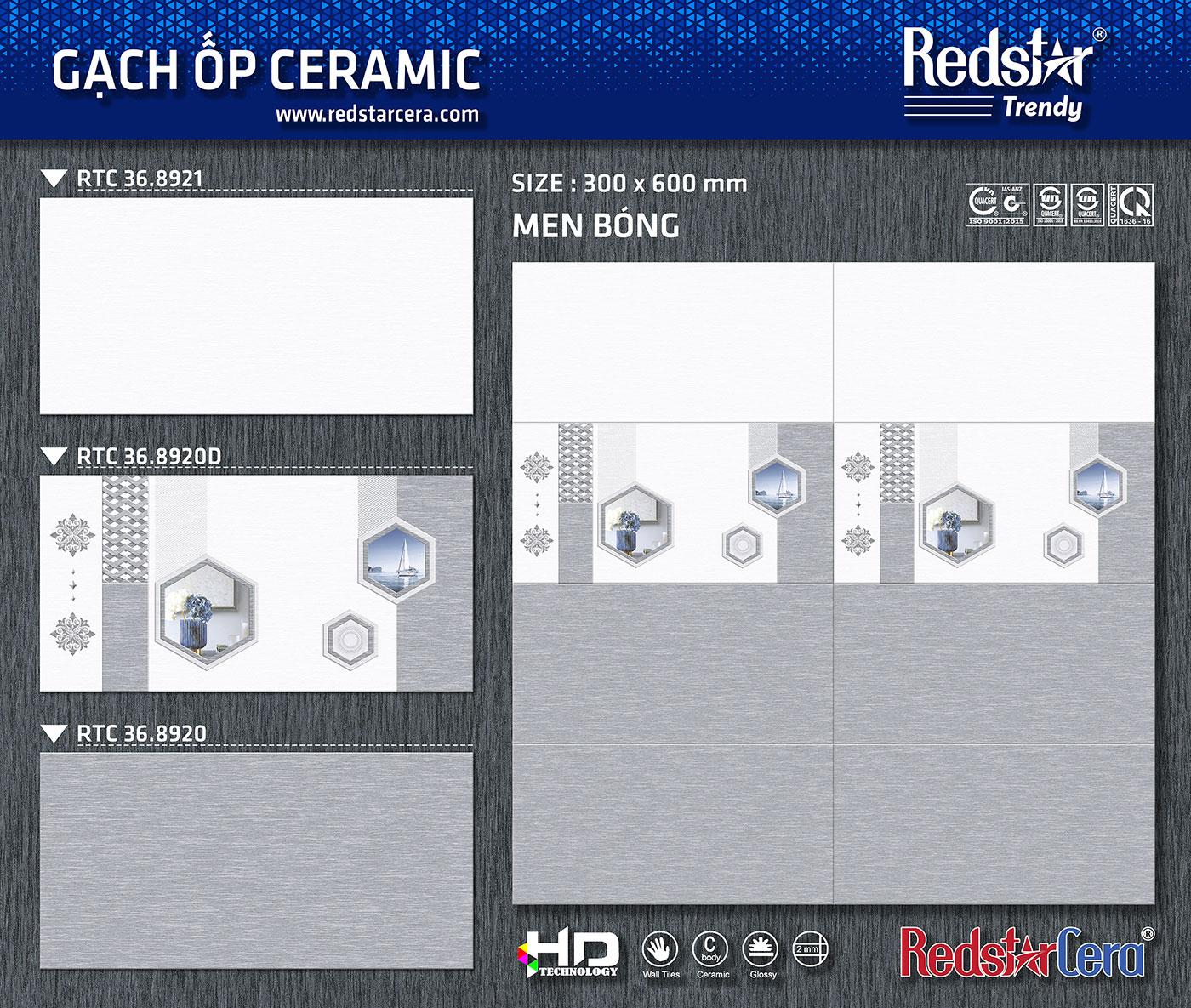 Gạch ốp tường 300x600 Redstar RTC36.8920