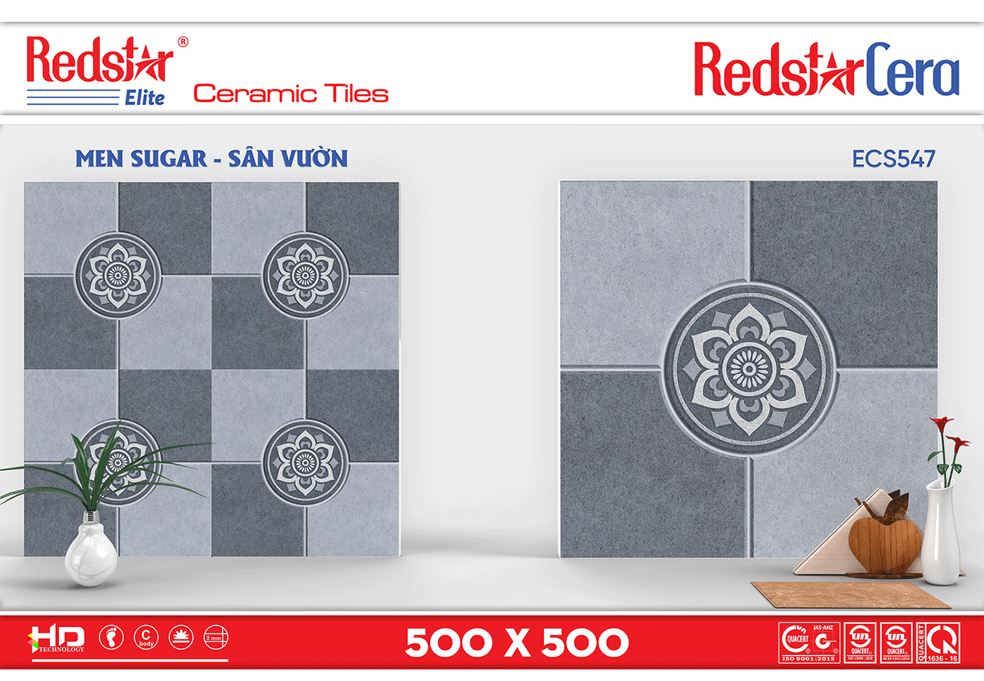 Gạch lát sân vườn 500x500 Redstar ECS547