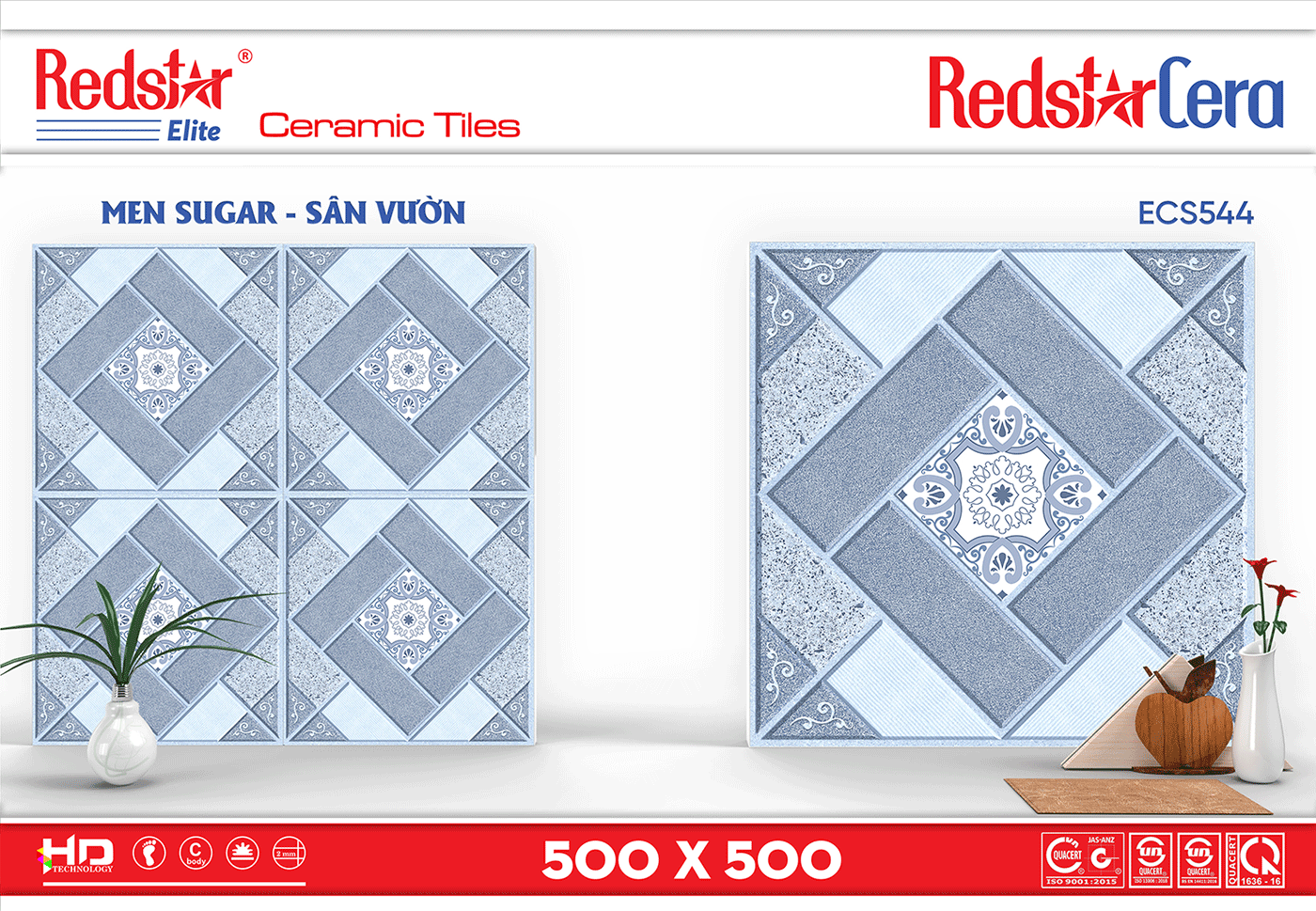 Gạch lát sân vườn 500x500 Redstar ECS544