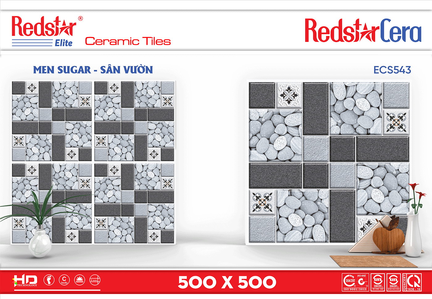 Gạch lát sân vườn 500x500 Redstar ECS543