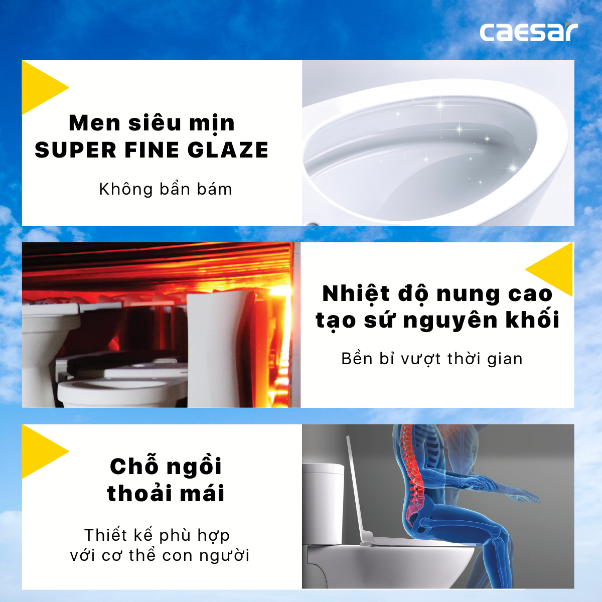 Bồn cầu hai khối Caesar CD1325