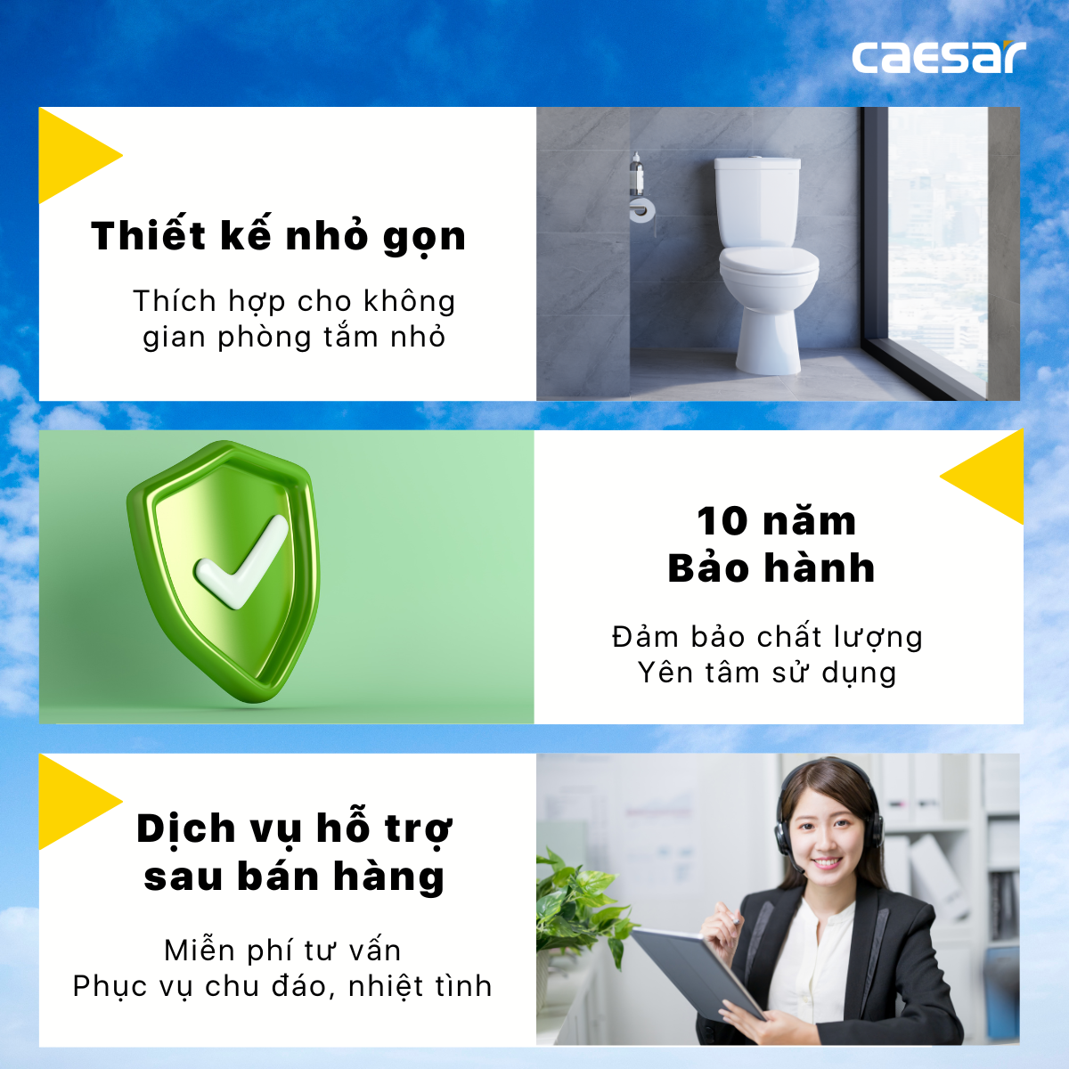 Bồn cầu hai khối Caesar CD1325