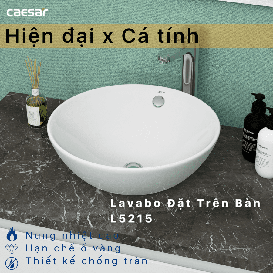 Chậu rửa Lavabo đặt bàn Caesar L5215