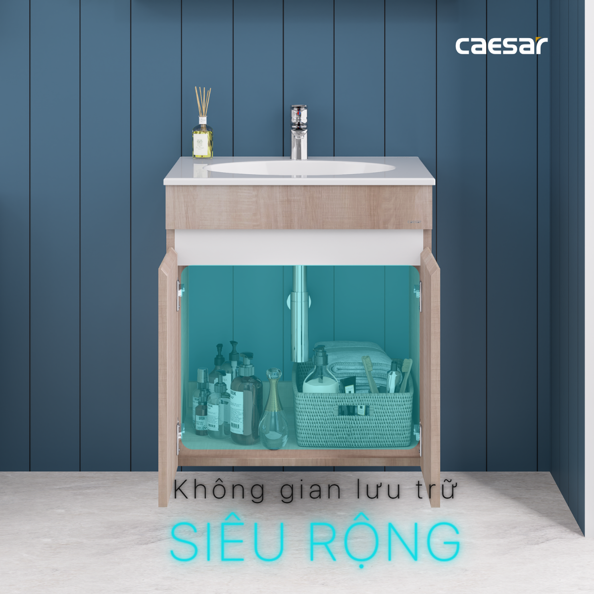 Lavabo và tủ treo tường Caesar LF5024 + EH15024AW7V