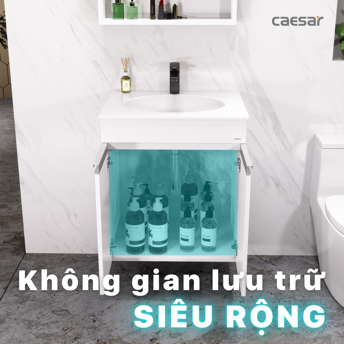 Lavabo và tủ treo tường Caesar LF5024 + EH05024AV