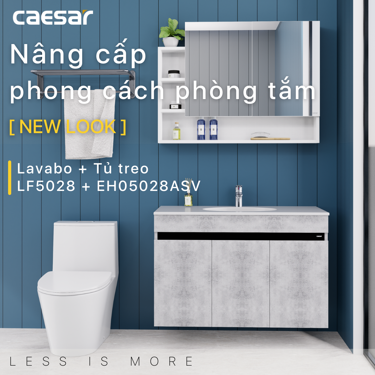 Lavabo và tủ treo tường Caesar LF5028 + EH05028ASV