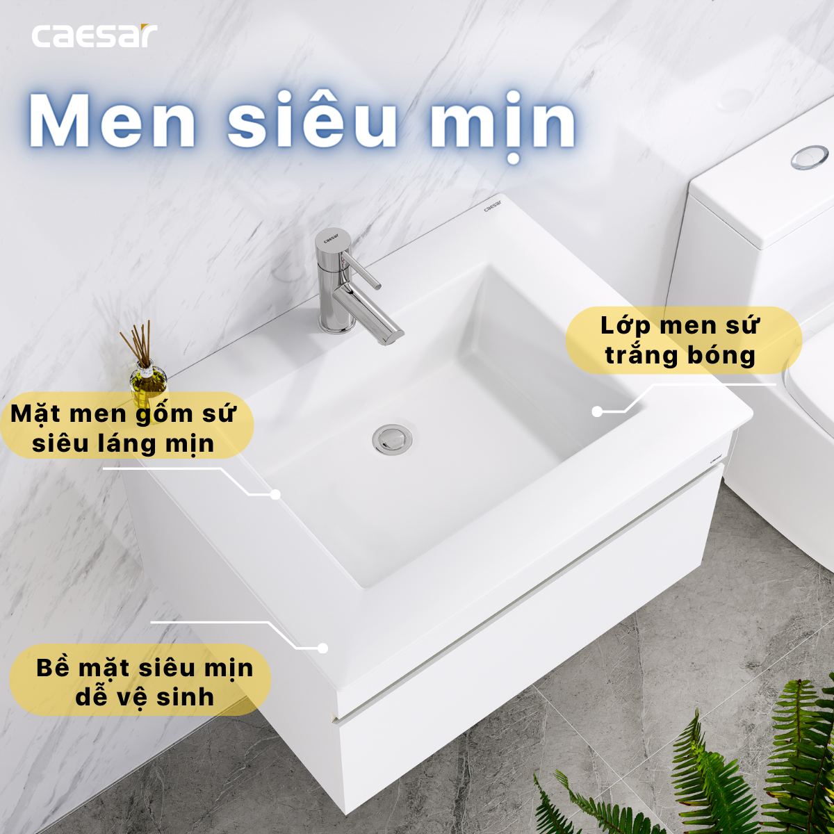 Chậu rửa Lavabo dương bàn Caesar LF5030