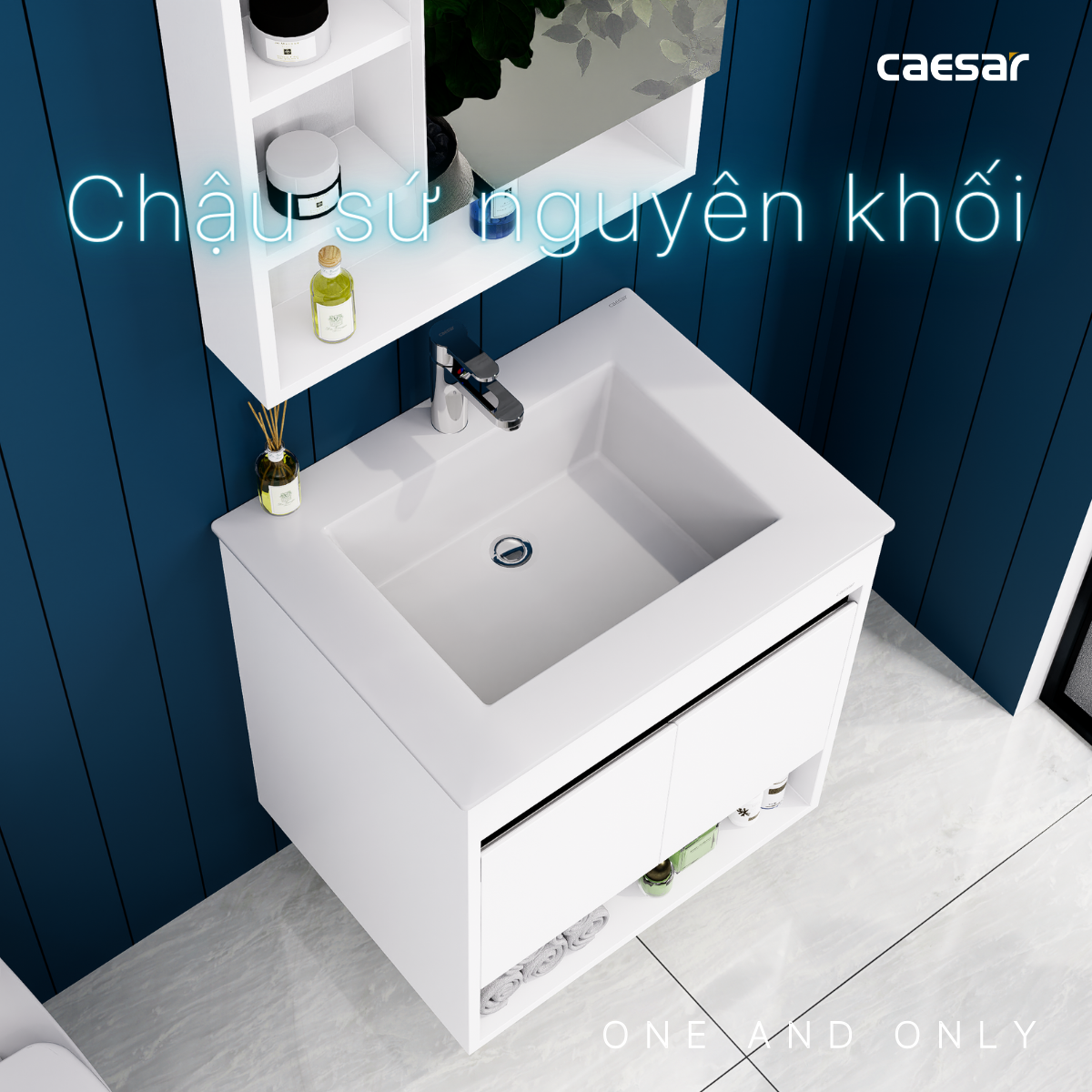 Lavabo và tủ treo tường Caesar LF5030 + EH15030AV