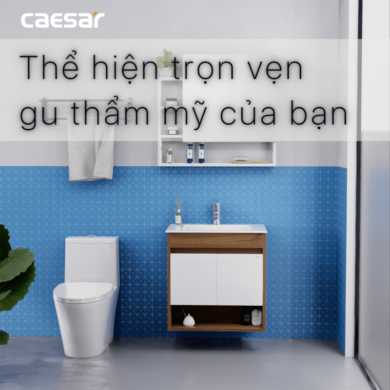 Lavabo và tủ treo tường Caesar LF5030 + EH05030AWV