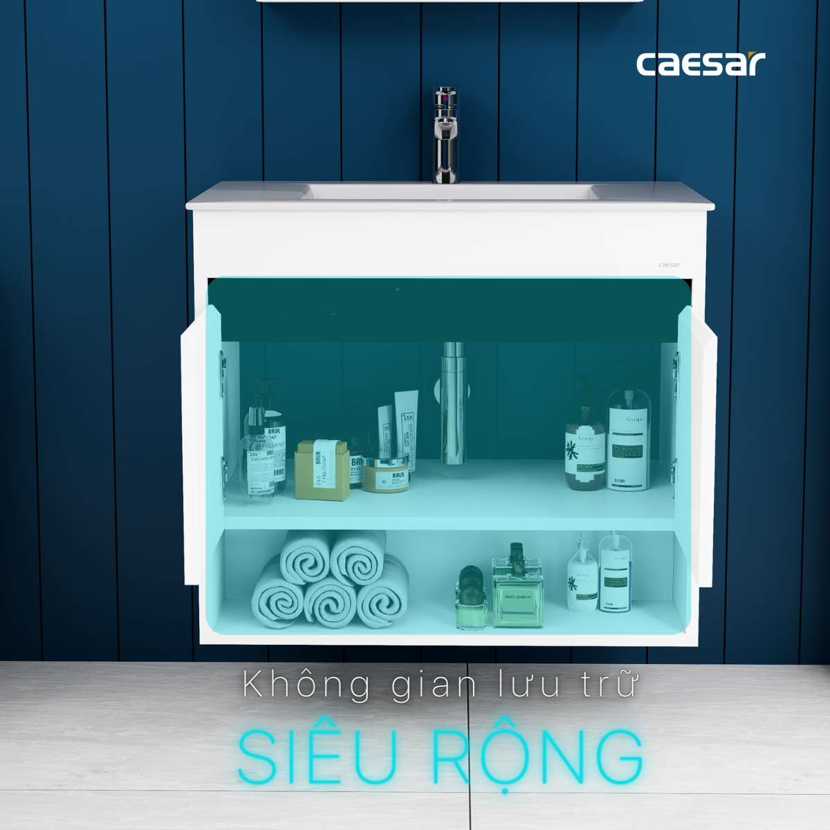 Lavabo và tủ treo tường Caesar LF5032 + EH15032AV