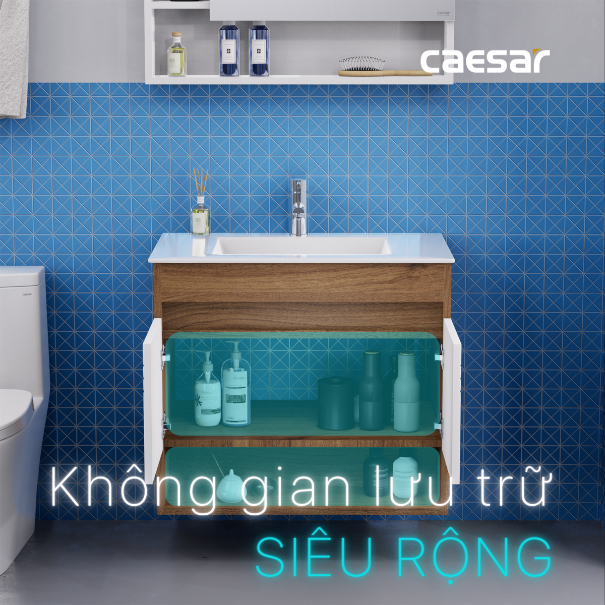 Lavabo và tủ treo tường Caesar LF5032 + EH05032AWV