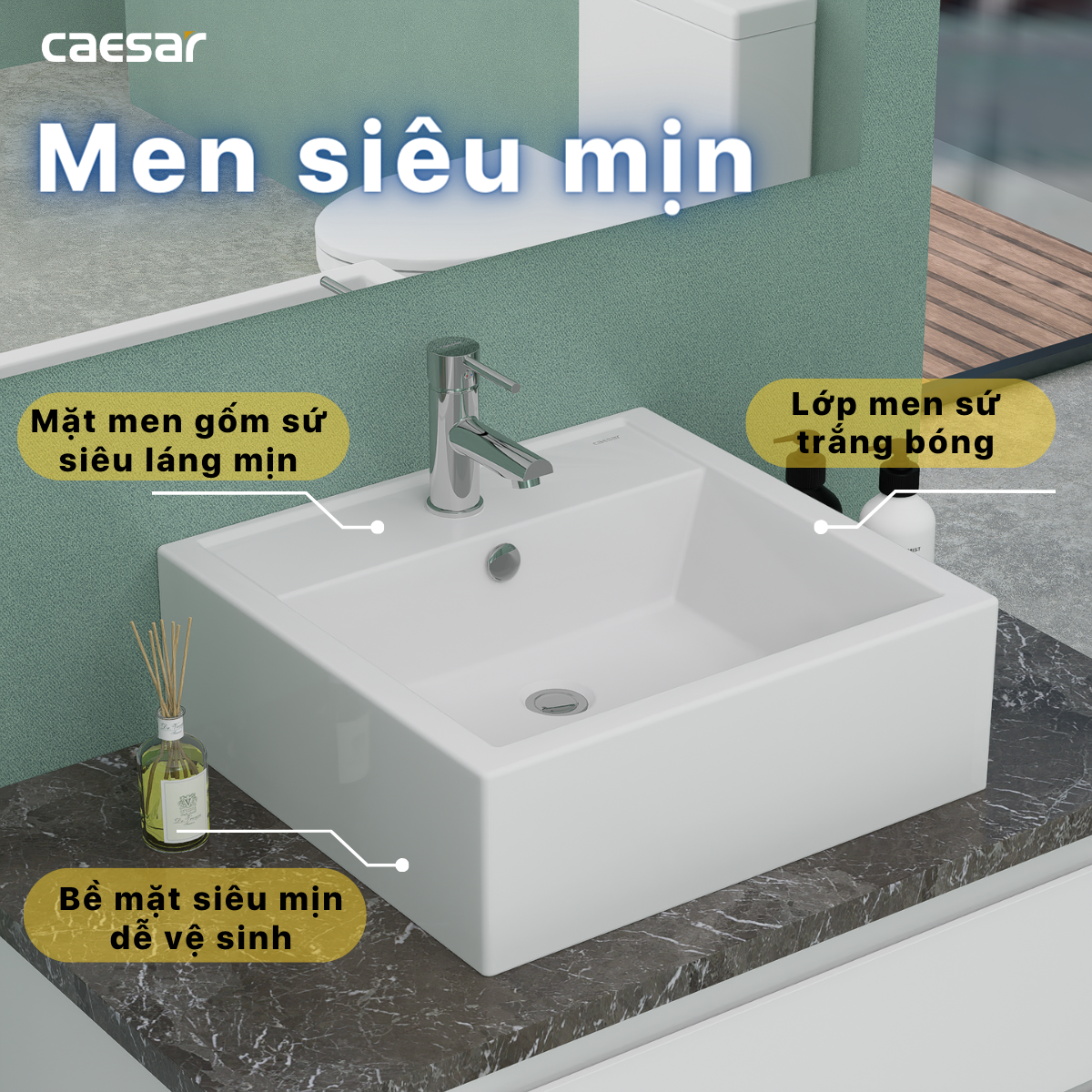 Chậu rửa Lavabo dương bàn Caesar LF5236