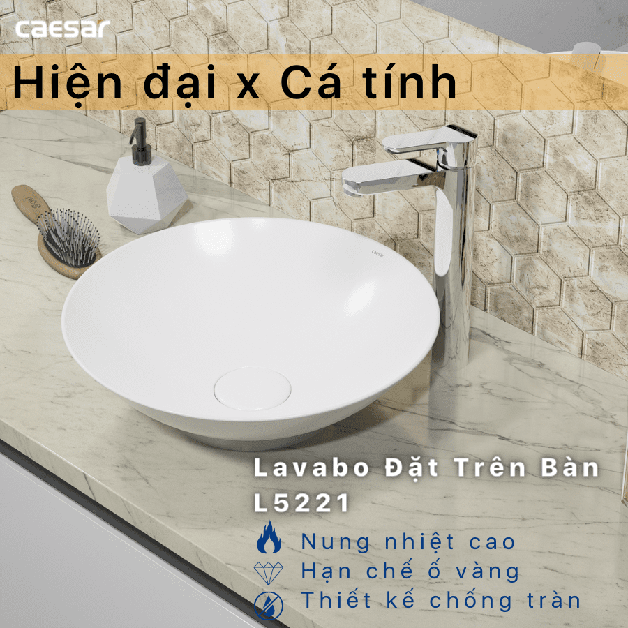 Chậu rửa Lavabo dương bàn Caesar L5221