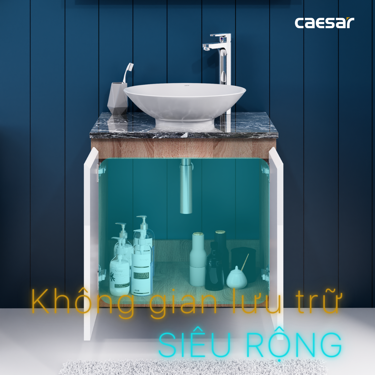 Lavabo và tủ treo tường Caesar L5221 + EH46002AWV