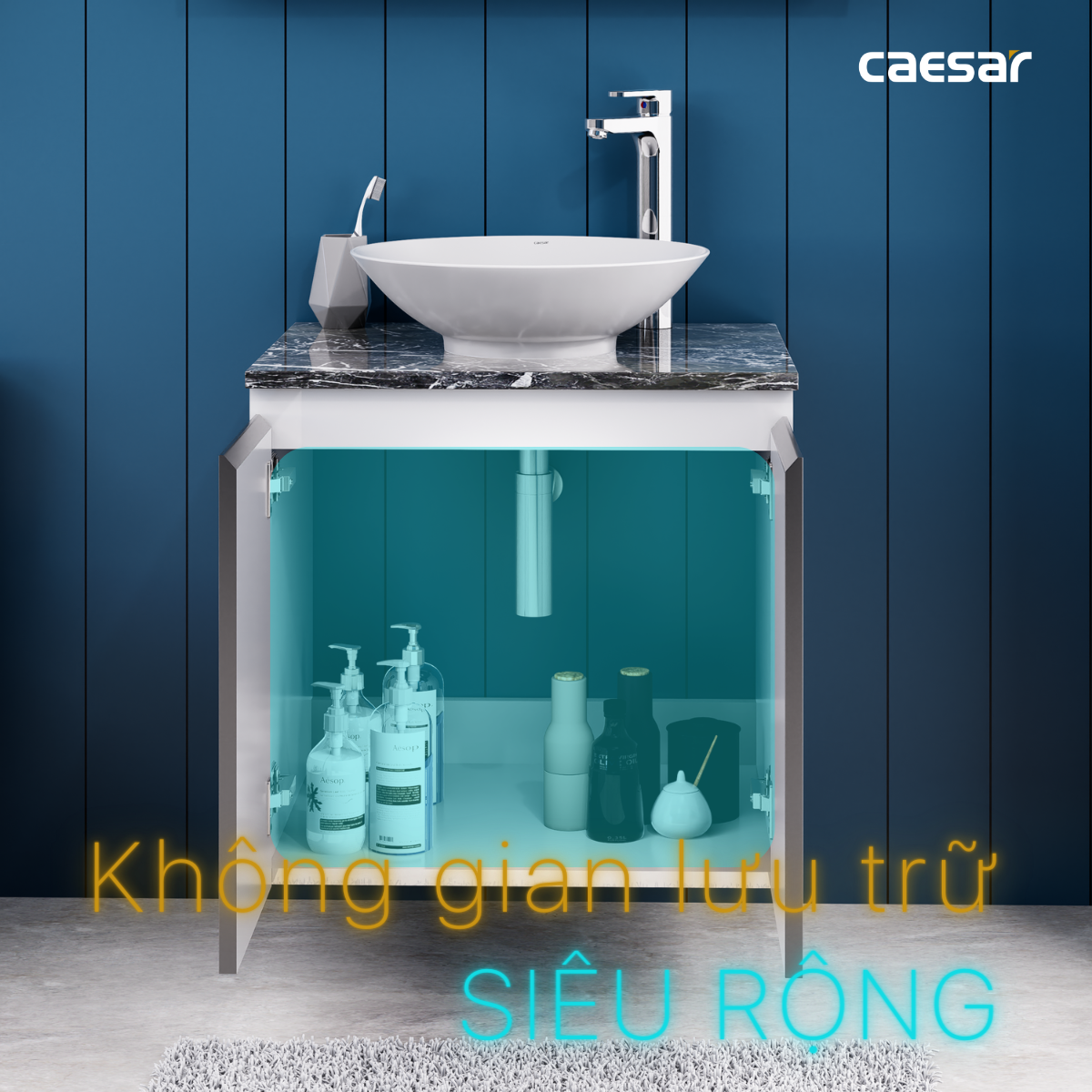 Lavabo và tủ treo tường Caesar L5221 + EH46002ADV