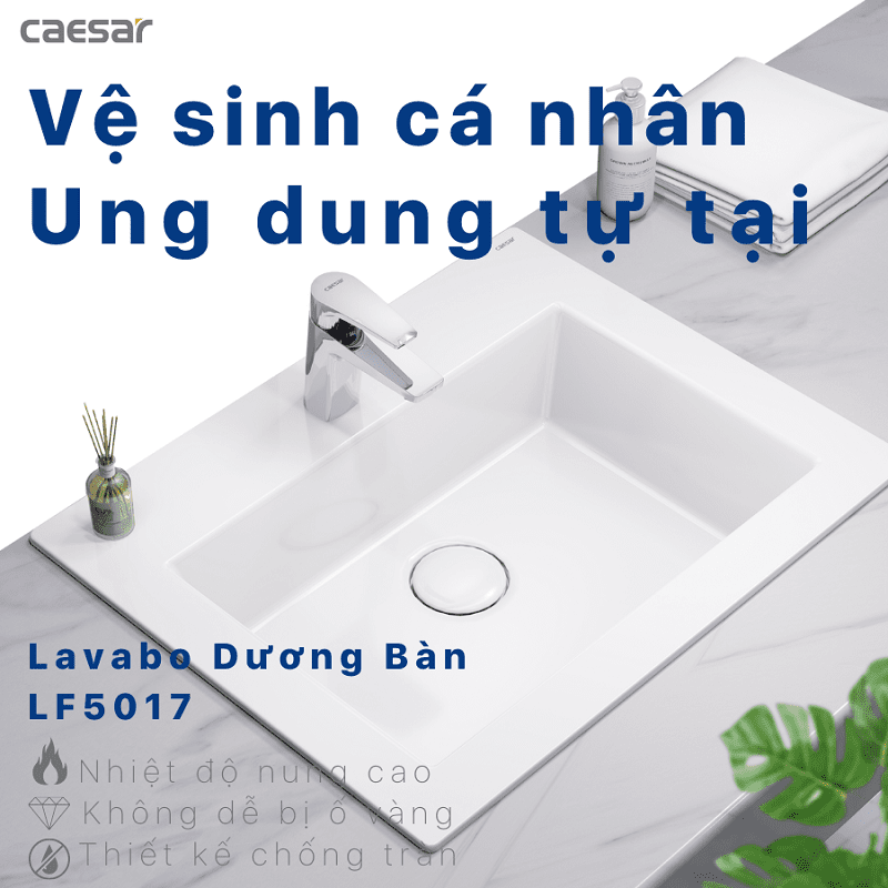 Chậu rửa Lavabo dương bàn Caesar LF5017