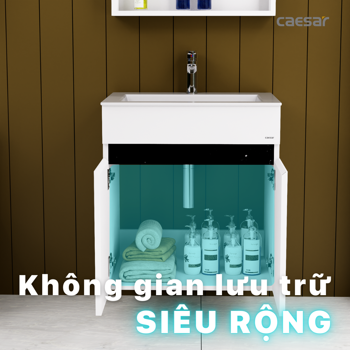 Lavabo và tủ treo tường Caesar LF5017 + EH15017AV