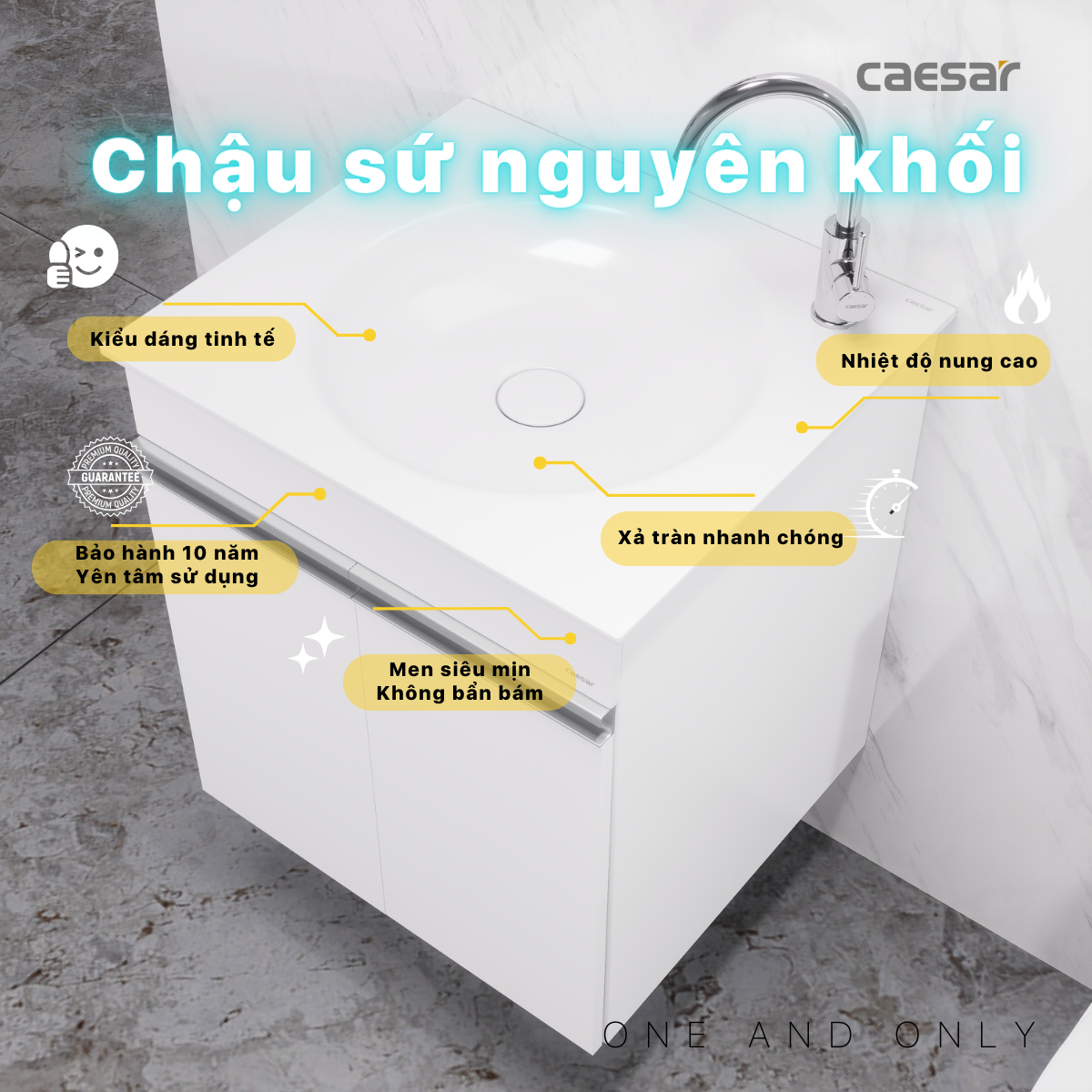 Lavabo và tủ treo tường Caesar LF5038 + EH05038AV