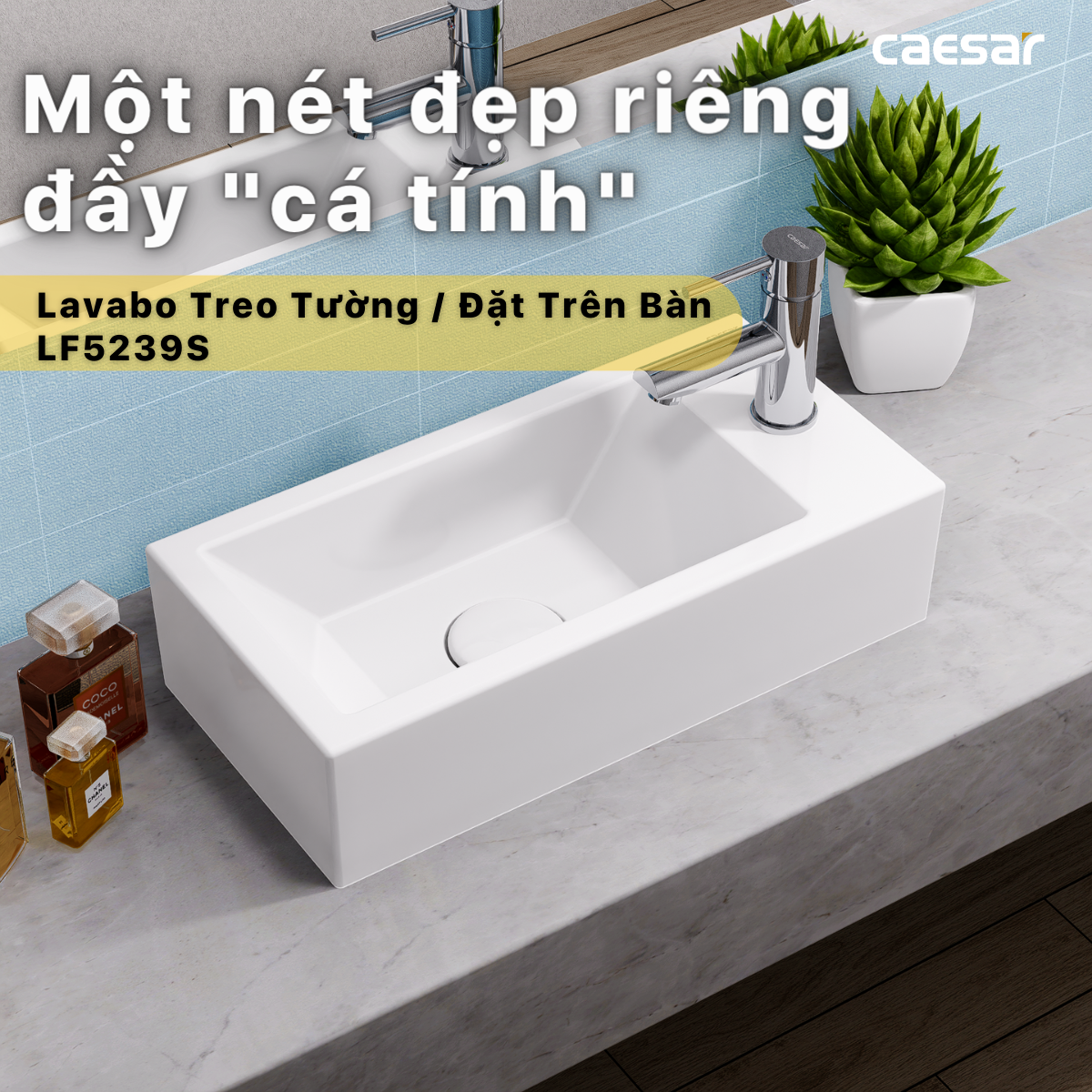 Chậu rửa Lavabo treo tường Caesar LF5239S