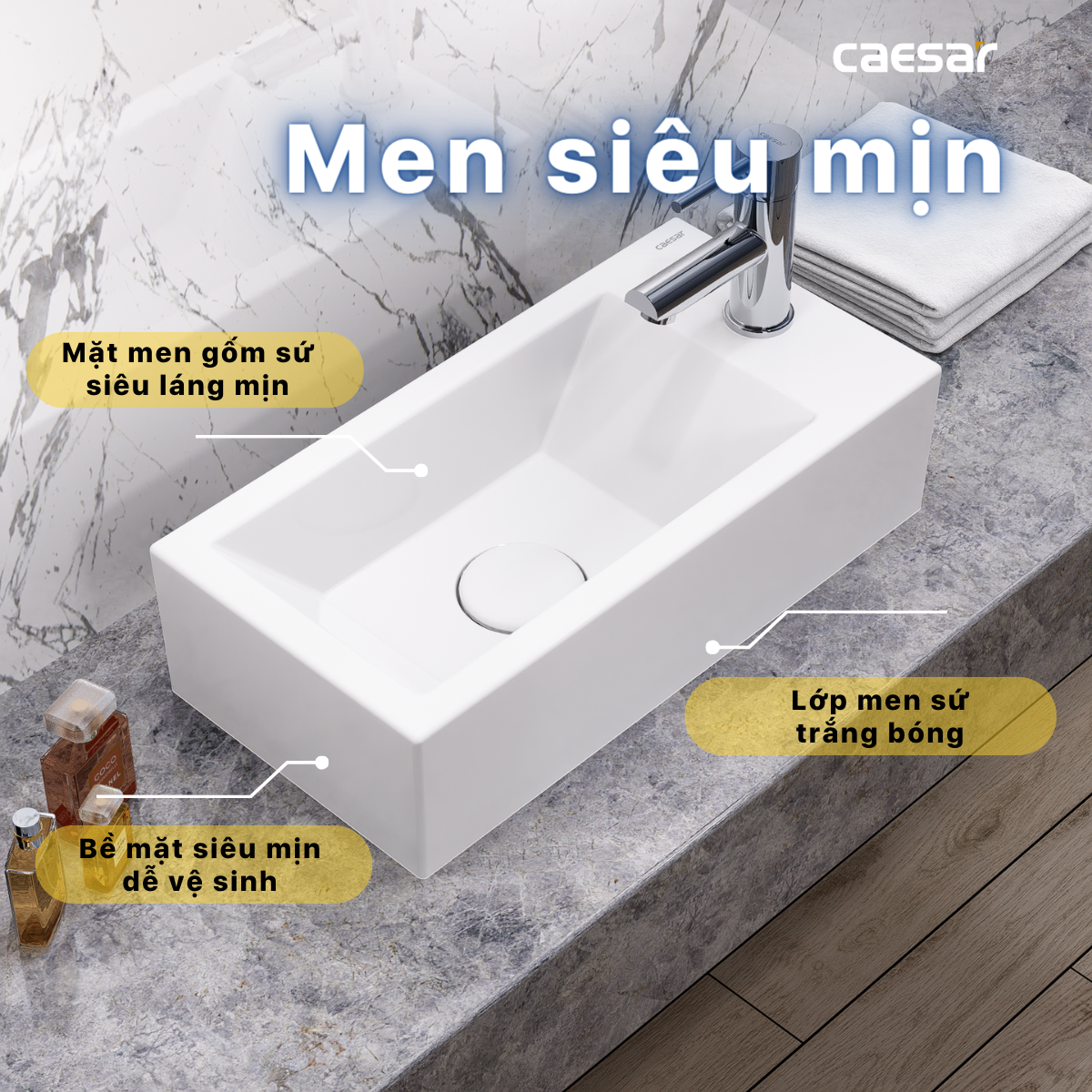 Chậu rửa Lavabo treo tường Caesar LF5239S