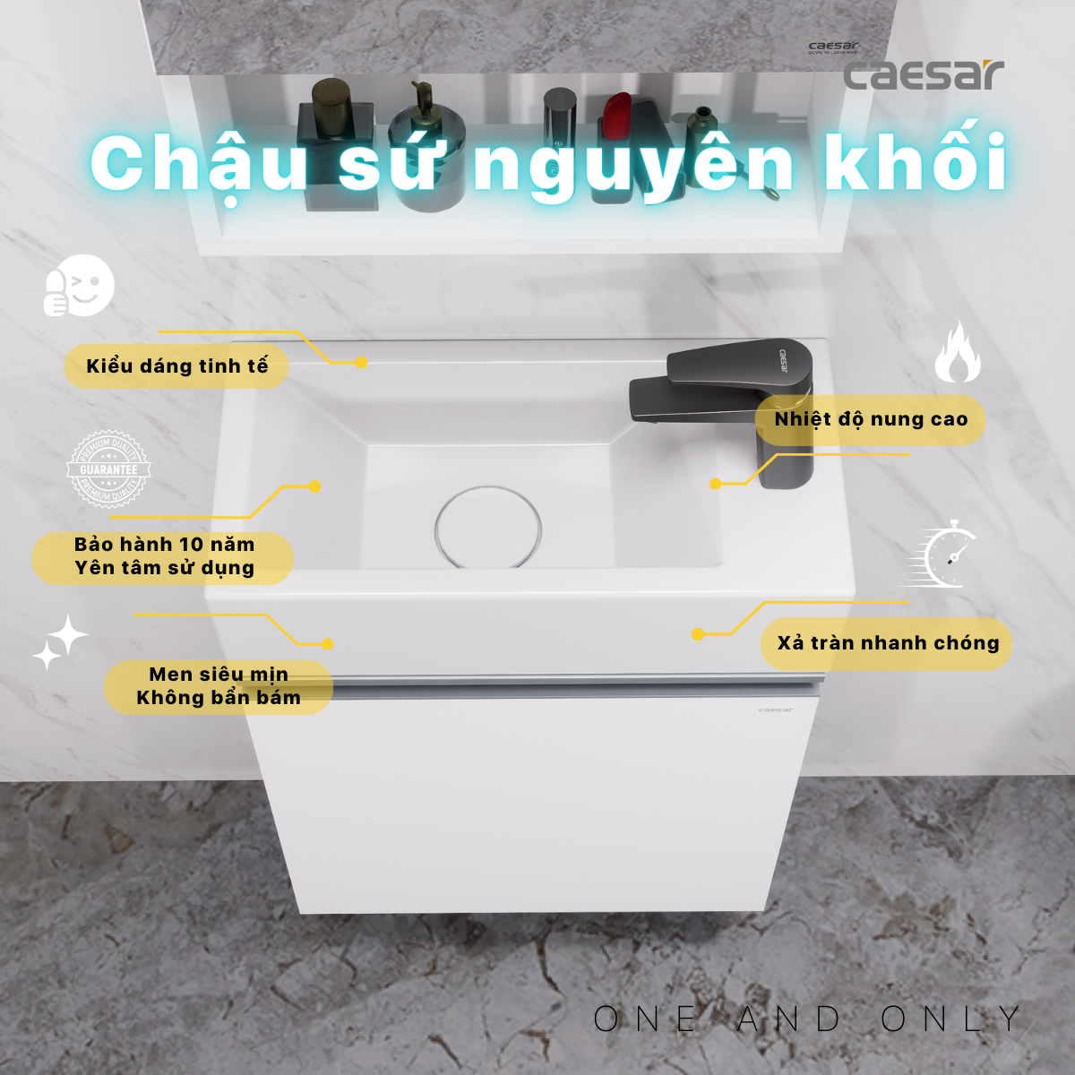 Lavabo và tủ treo tường Caesar LF5239S + EH05239AV