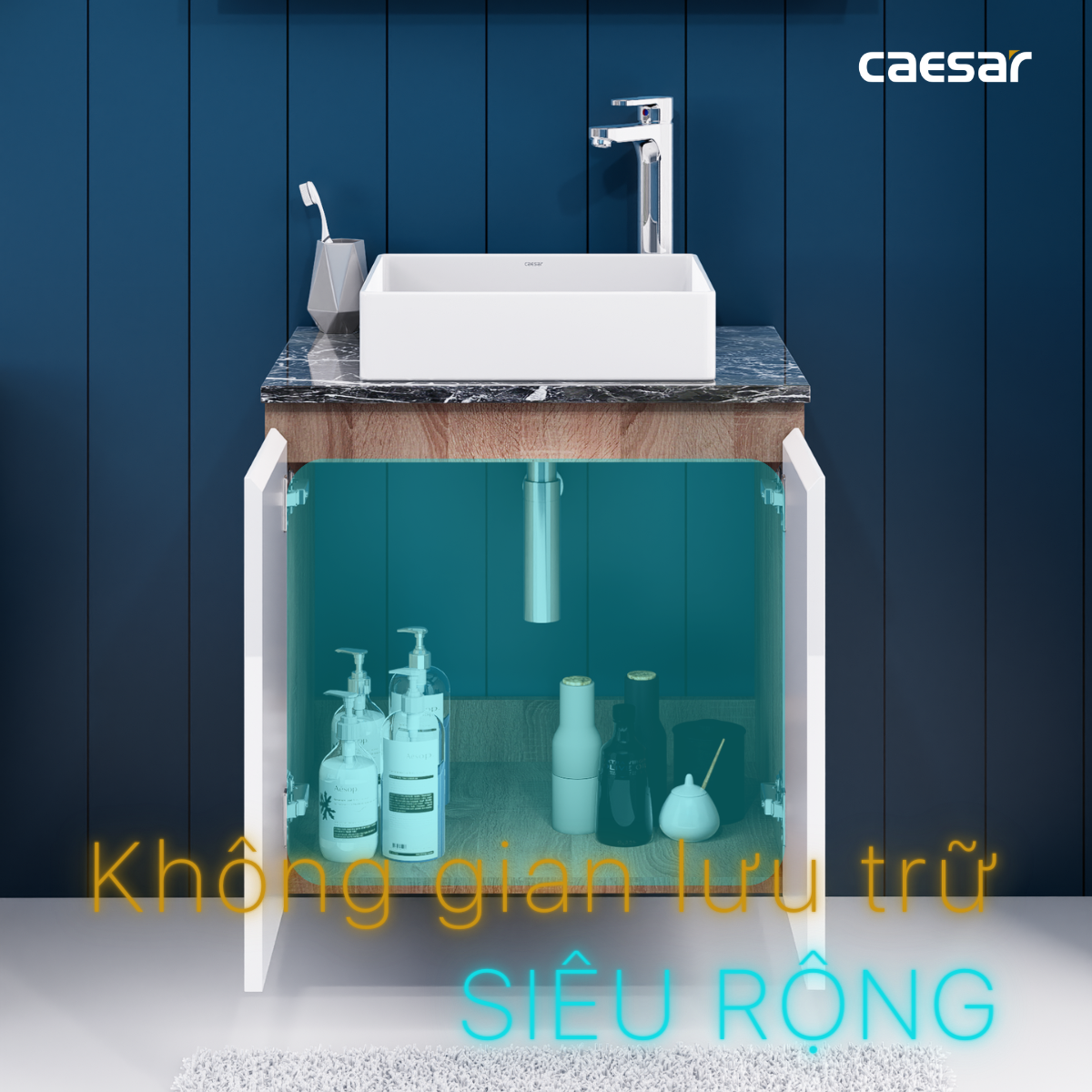 Lavabo và tủ treo tường Caesar LF5252 + EH46002AWV