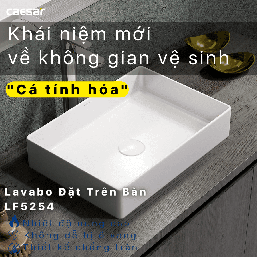 Chậu rửa Lavabo đặt bàn Caesar LF5254