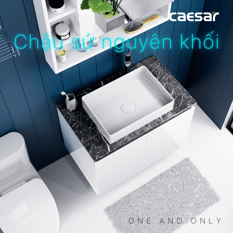 Lavabo và tủ treo tường Caesar LF5254 + EH48002AV