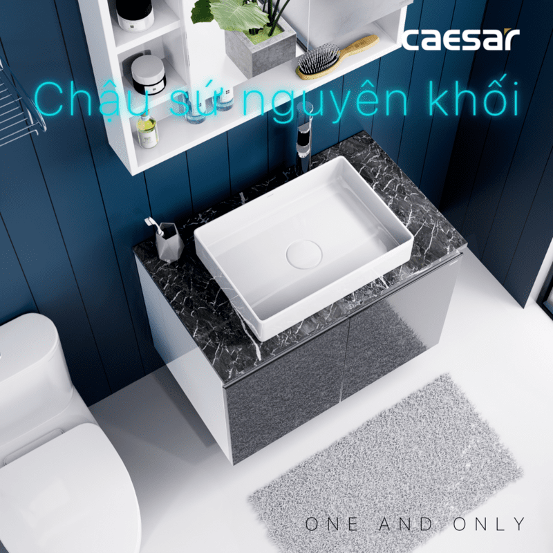 Lavabo và tủ treo tường Caesar LF5254 + EH48002ADV