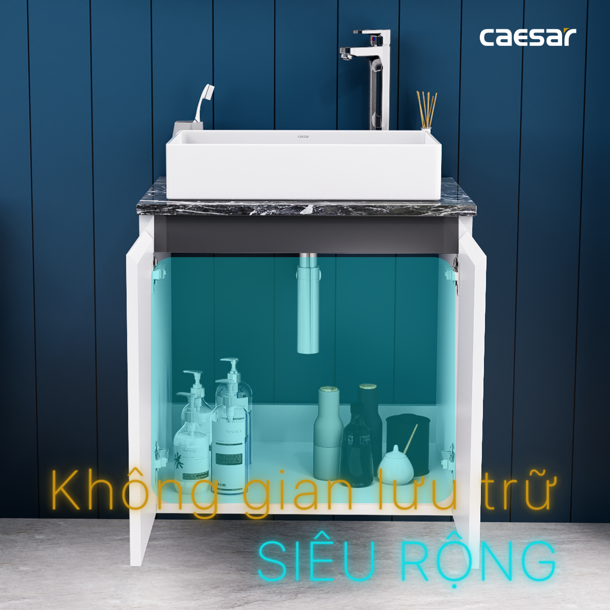 Lavabo và tủ treo tường Caesar LF5254 + EH46002AV