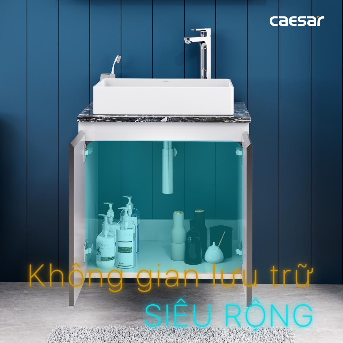 Lavabo và tủ treo tường Caesar LF5254 + EH46002ADV