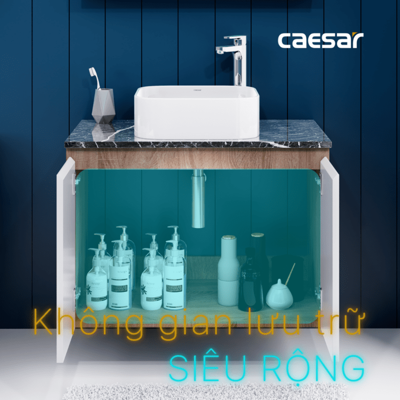 Lavabo và tủ treo tường Caesar LF5256 + EH48002AWV