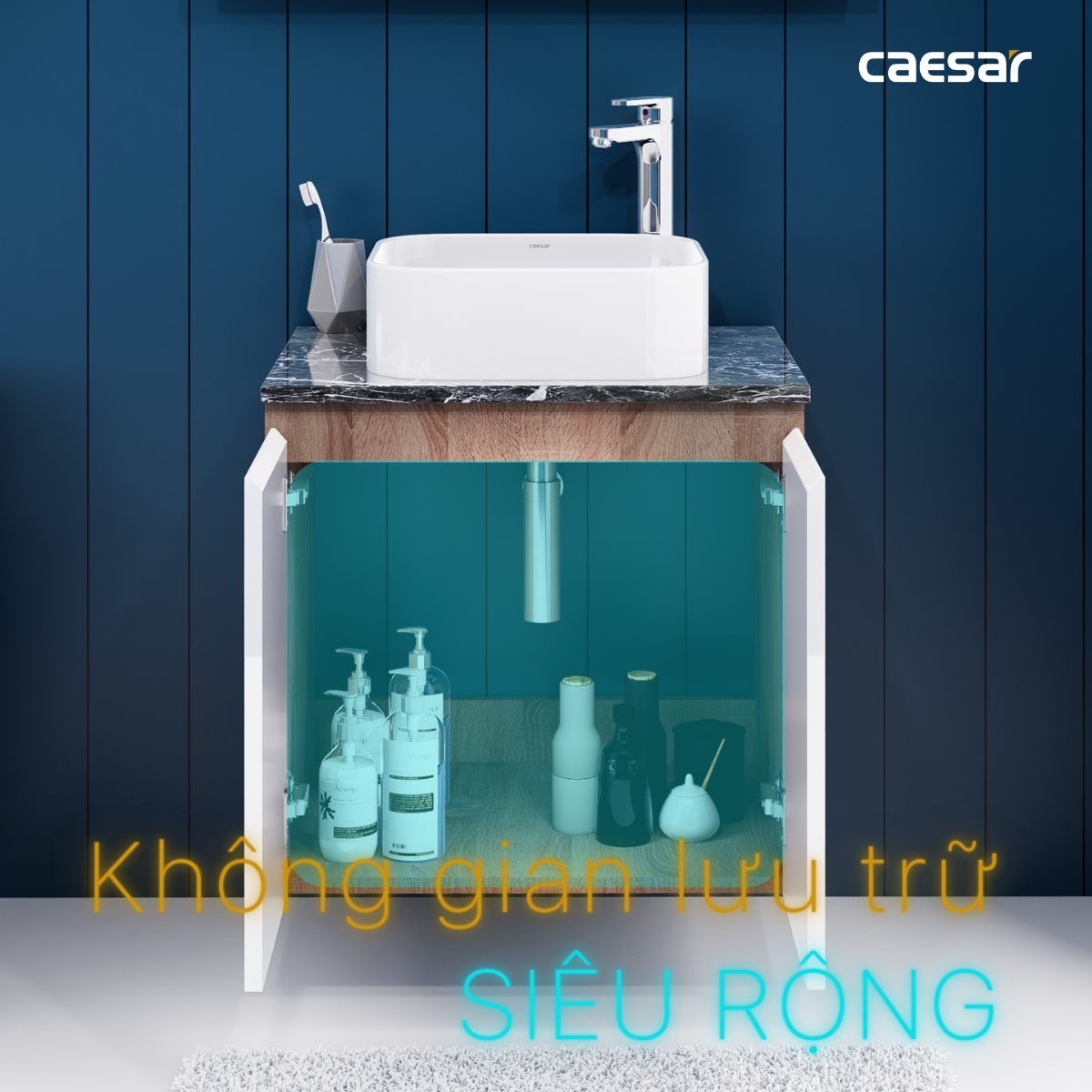 Lavabo và tủ treo tường Caesar LF5256 + EH46002AWV