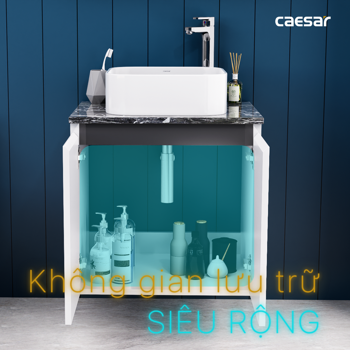 Lavabo và tủ treo tường Caesar LF5256 + EH46002AV