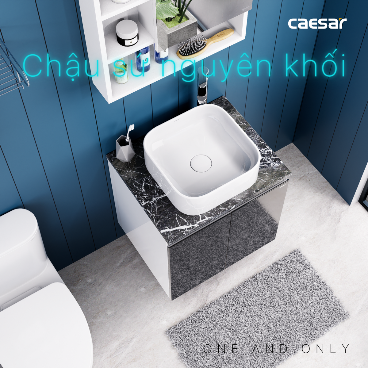 Lavabo và tủ treo tường Caesar LF5256 + EH46002ADV