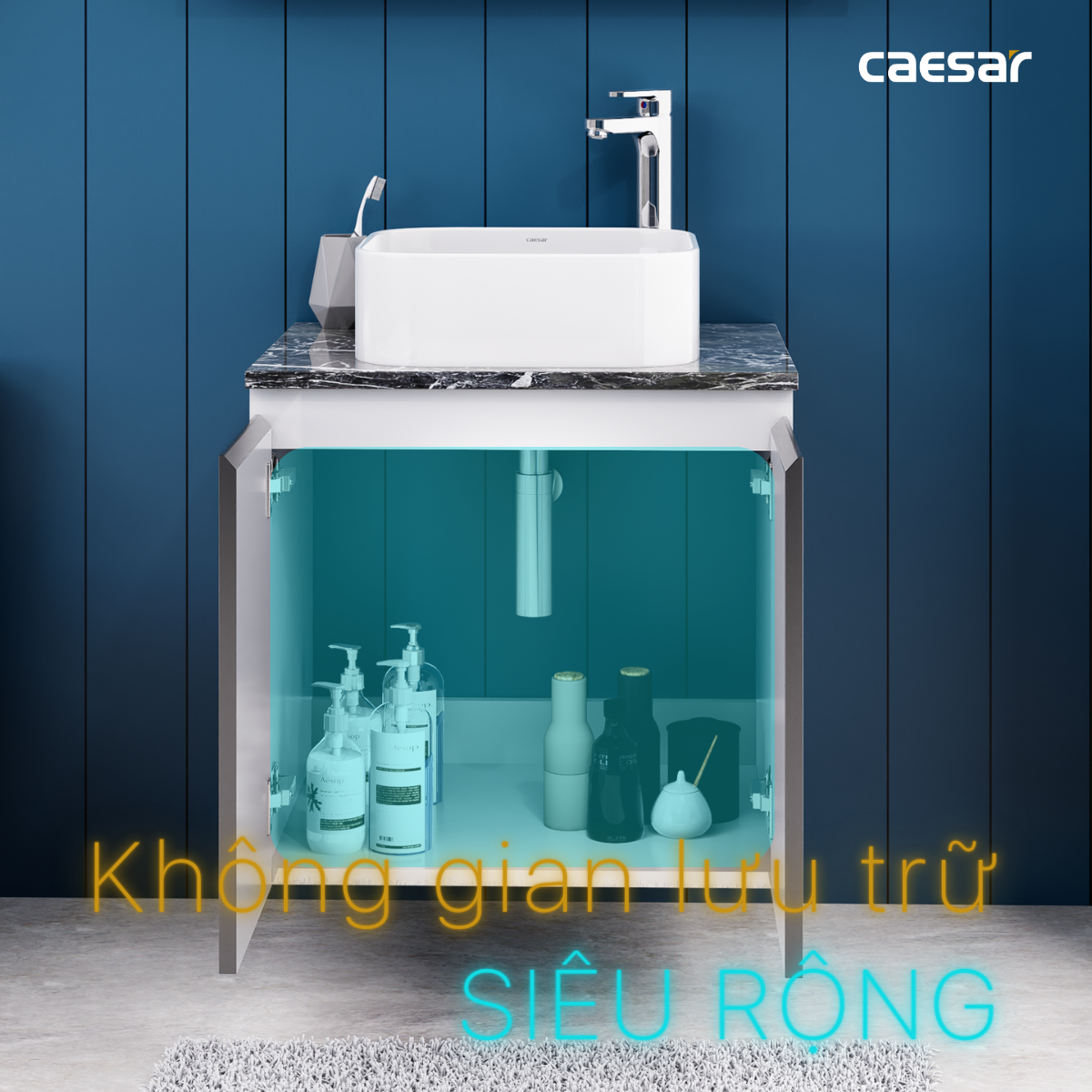 Lavabo và tủ treo tường Caesar LF5256 + EH46002ADV