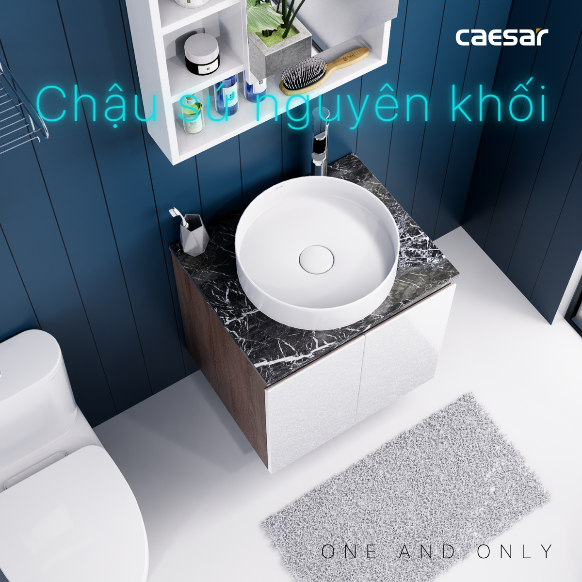 Lavabo và tủ treo tường Caesar LF5258 + EH46002AWV