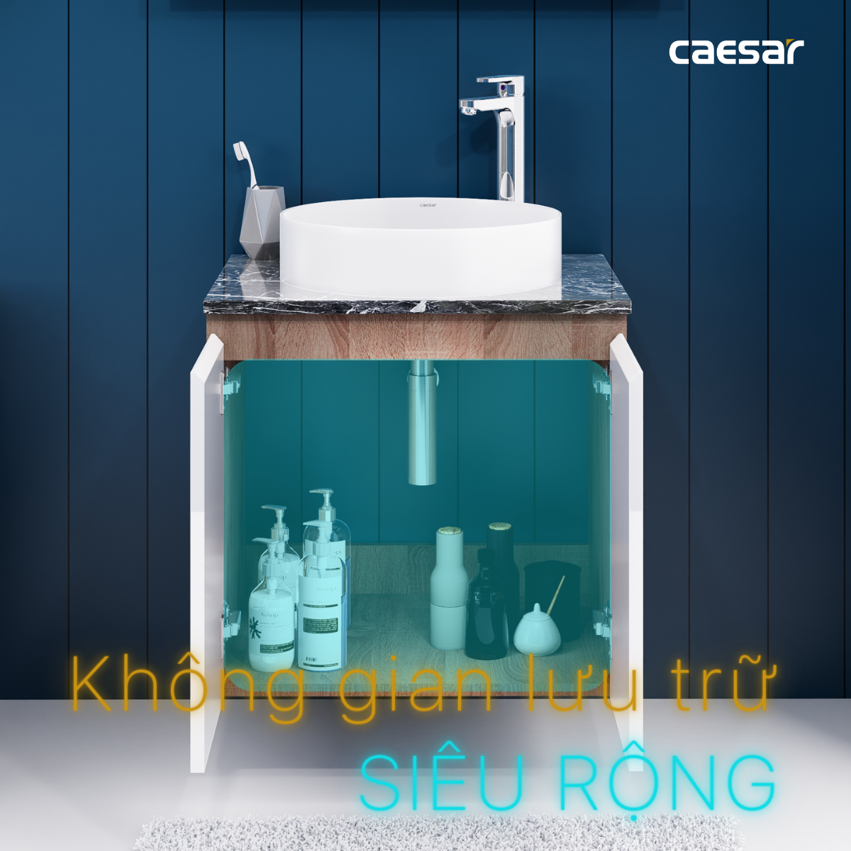 Lavabo và tủ treo tường Caesar LF5258 + EH46002AWV