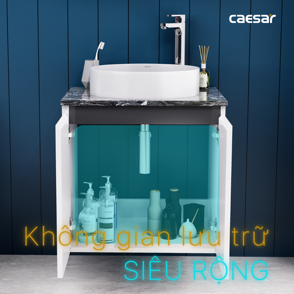 Lavabo và tủ treo tường Caesar LF5258 + EH46002AV