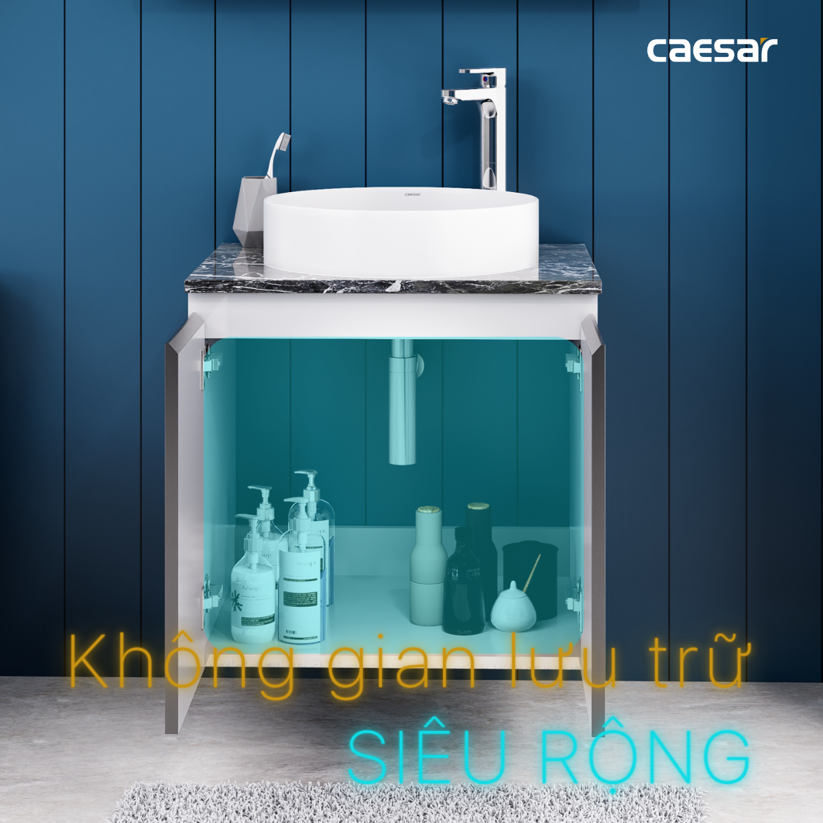 Lavabo và tủ treo tường Caesar LF5258 + EH46002ADV