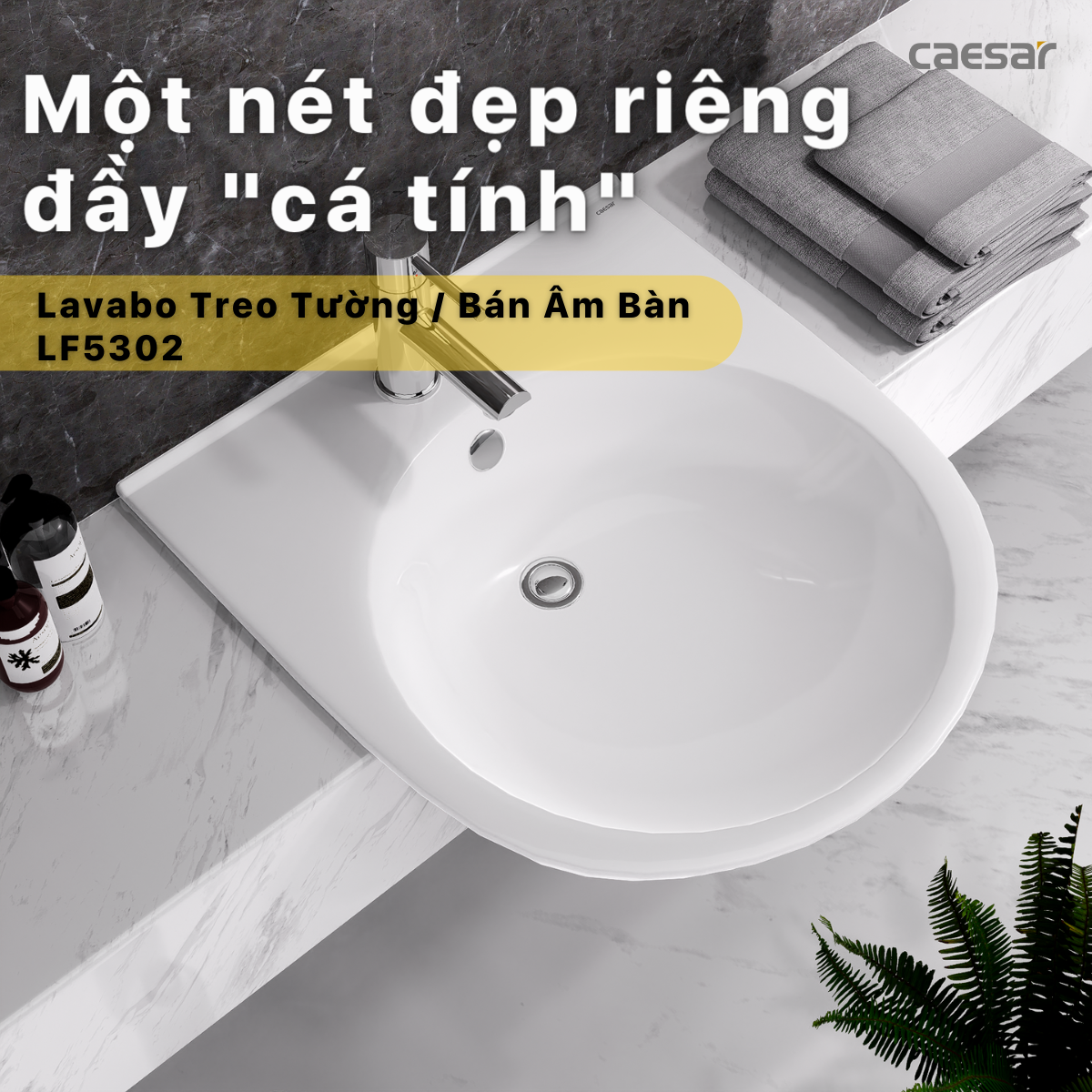 Chậu rửa Lavabo treo tường Caesar LF5302