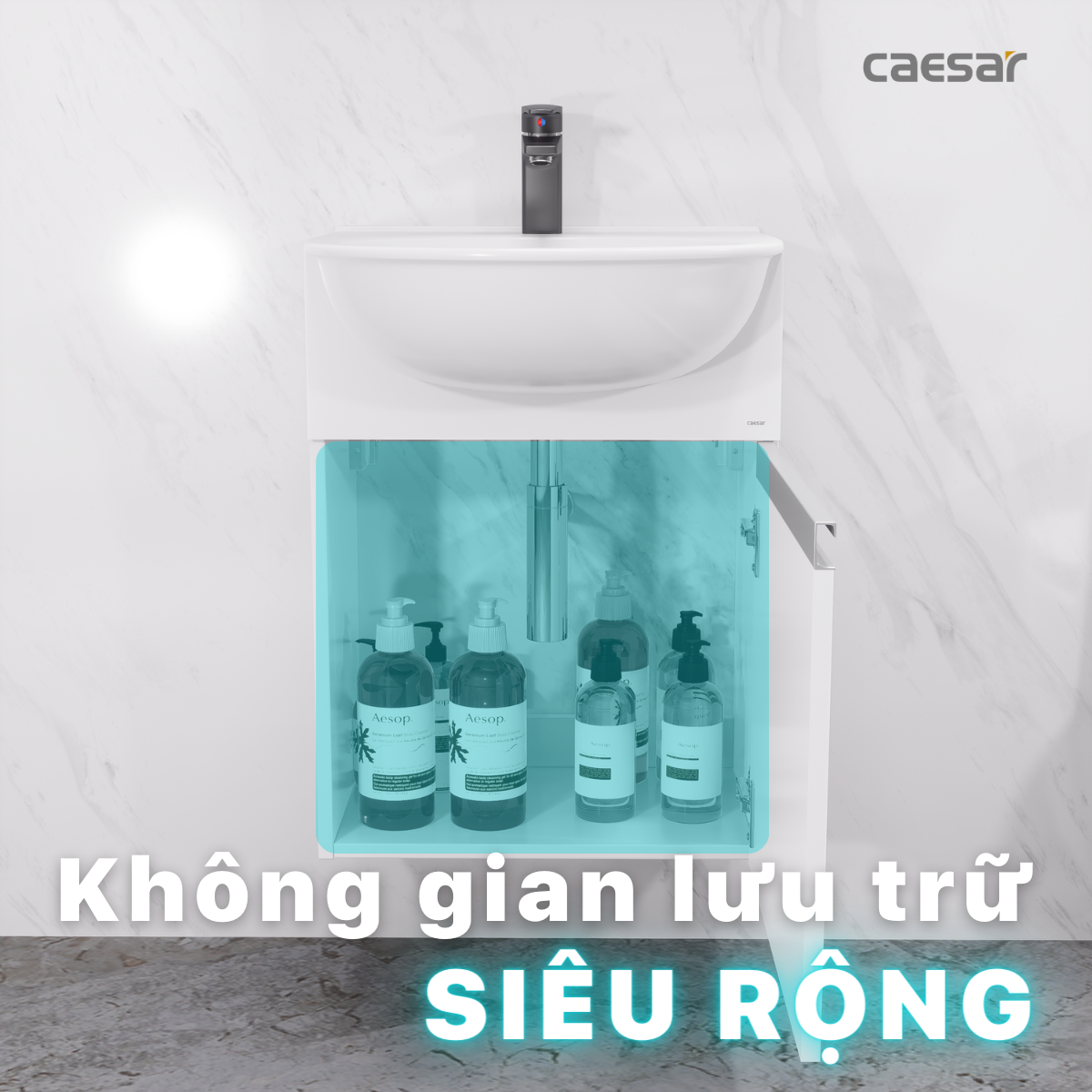 Lavabo và tủ treo tường Caesar LF5302 + EH05302AV