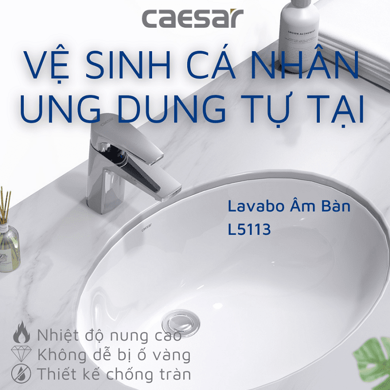 Chậu rửa Lavabo âm bàn Caesar L5113