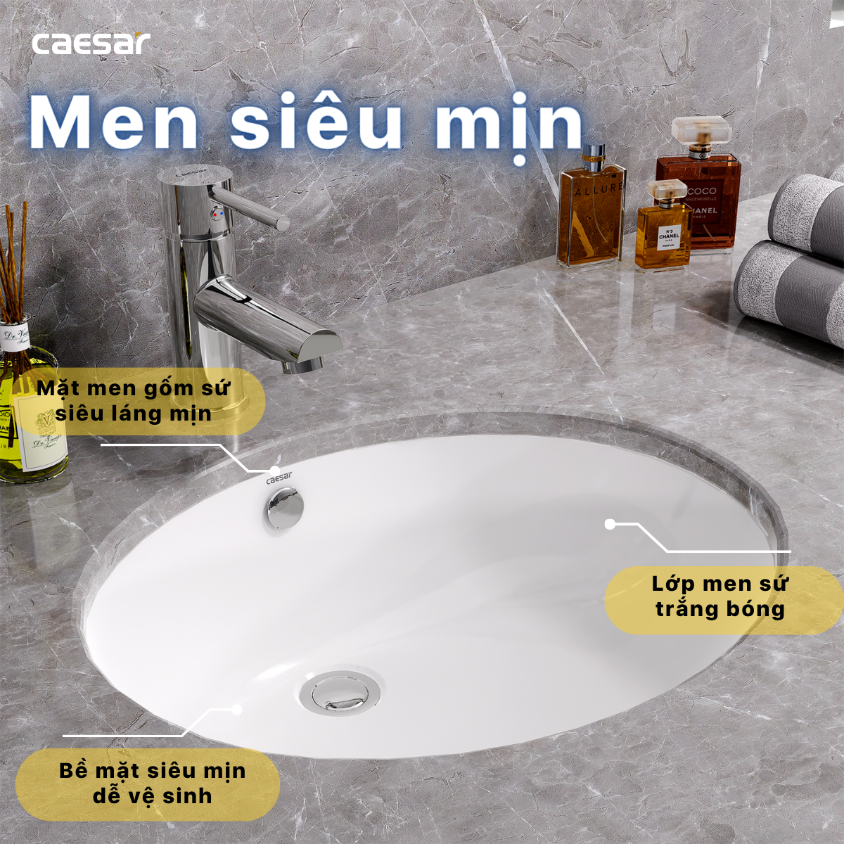 Chậu rửa Lavabo âm bàn Caesar L5115