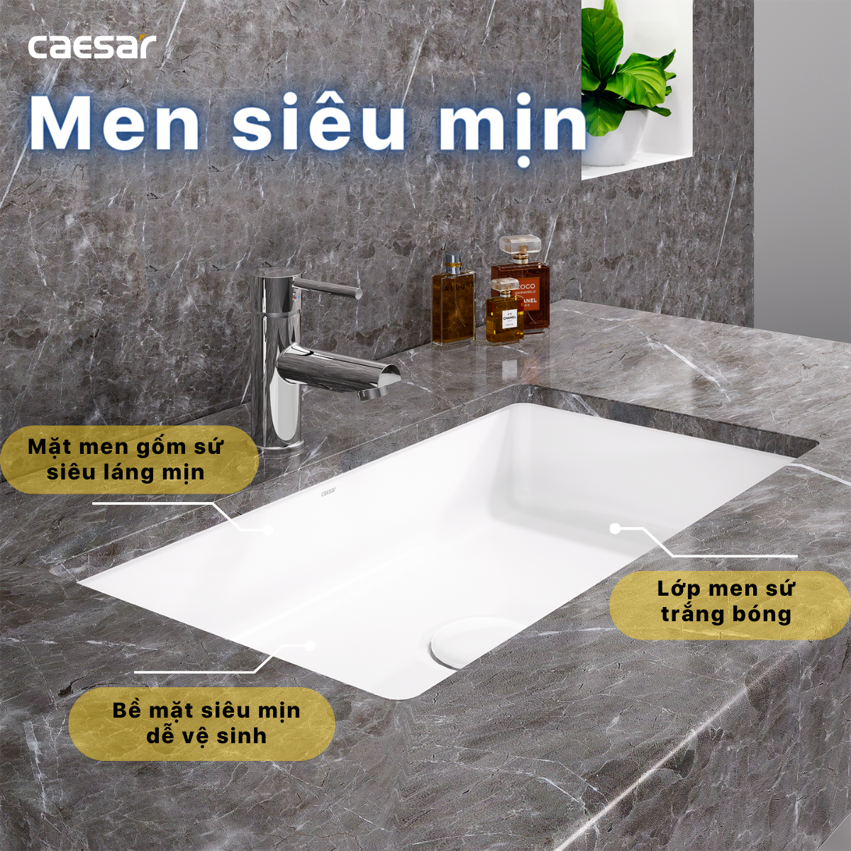 Chậu rửa Lavabo âm bàn Caesar LF5130